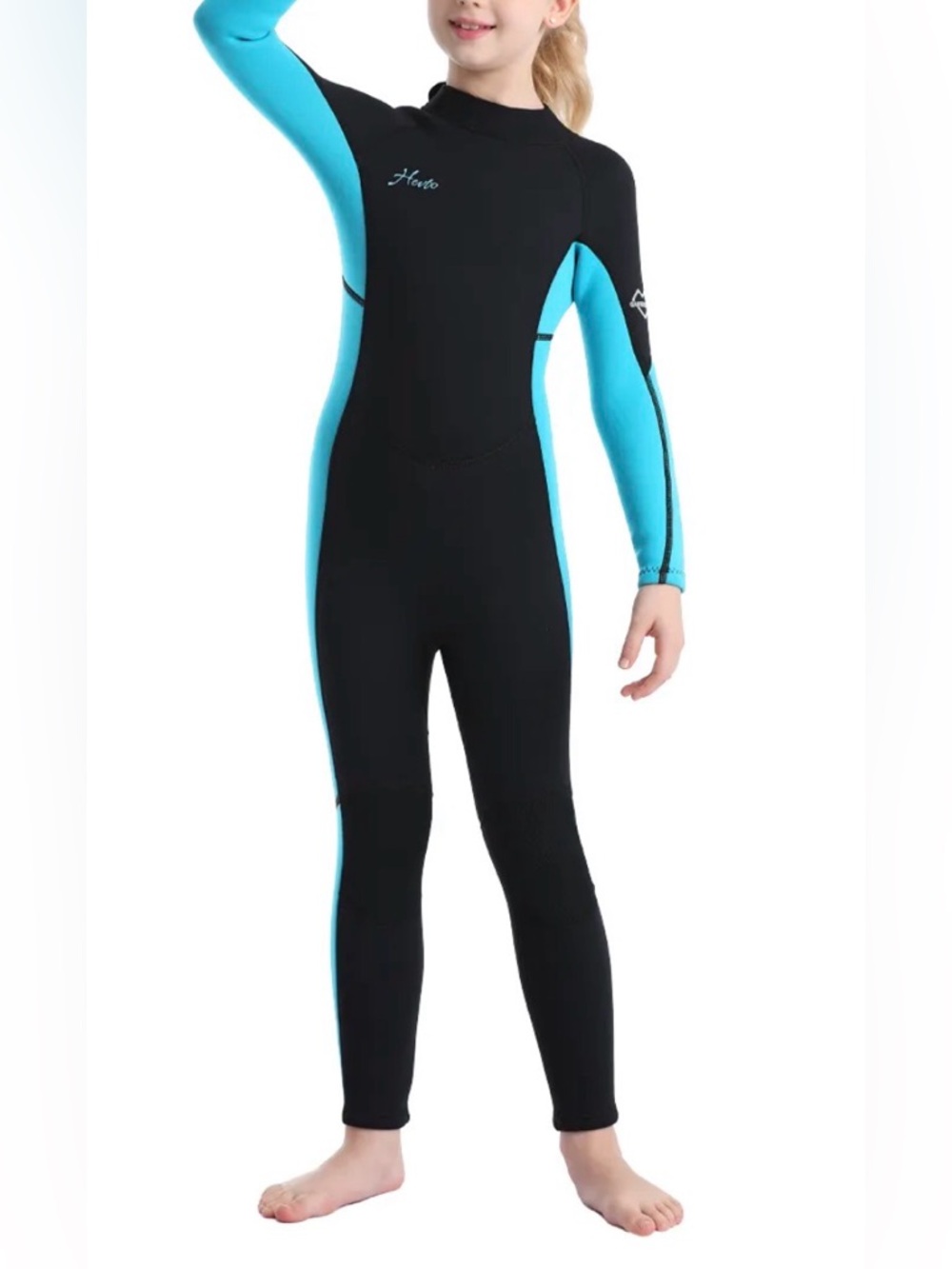 Hevto Kids' Youth Teal & Navy Swim Wetsuit Size 5